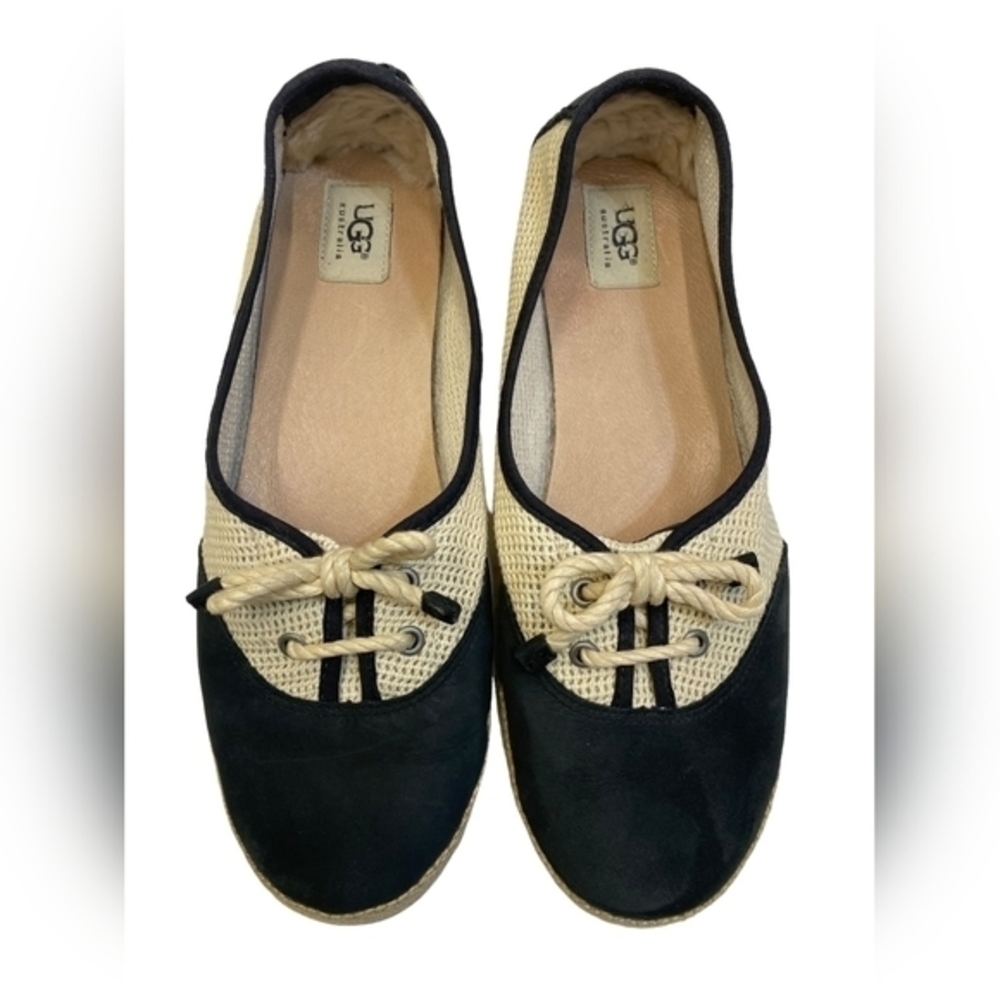 UGG Women's Black and Natural Casual Ballet Flats